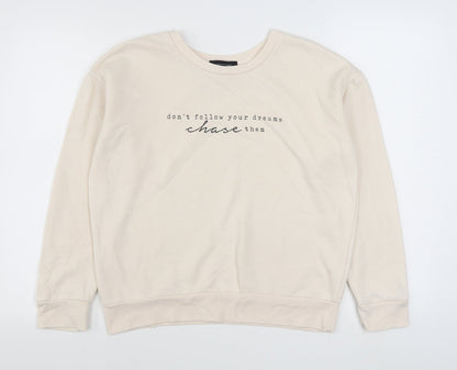 Primark Womens Pink  Cotton Pullover Sweatshirt Size 8  Pullover