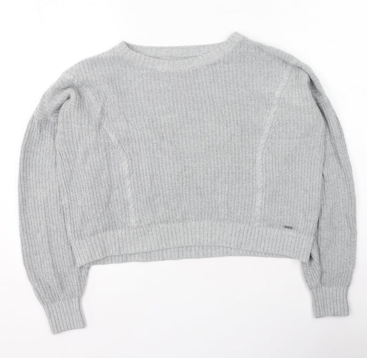 Womens UK Size S Hollister Grey Pullover Jumper