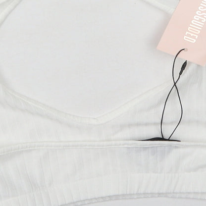 Womens UK Size 12 Missguided White Camisole Tank