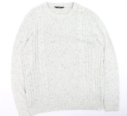 George  Womens Beige Round Neck  Acrylic Pullover Jumper Size XL