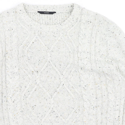 George  Womens Beige Round Neck  Acrylic Pullover Jumper Size XL