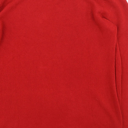 Damart Womens Red Round Neck  Acrylic Pullover Jumper Size 14