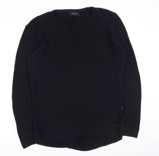 River Island  Mens Blue Round Neck  Acrylic Pullover Jumper Size M