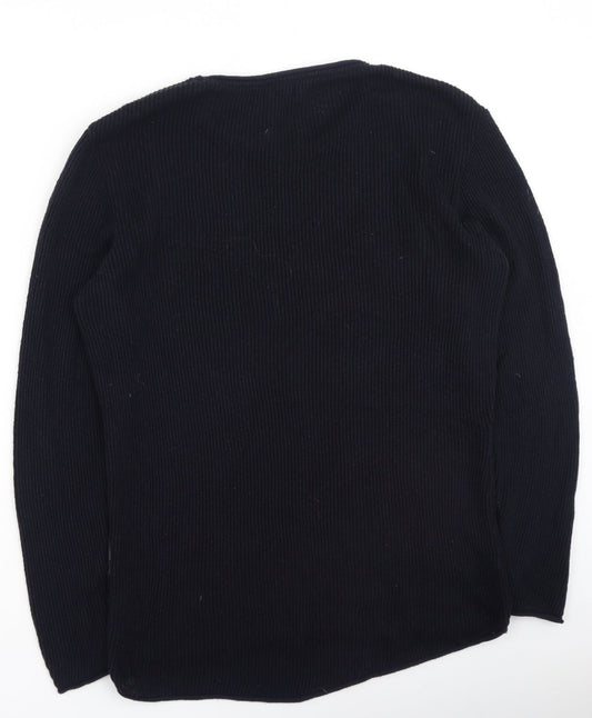 River Island  Mens Blue Round Neck  Acrylic Pullover Jumper Size M