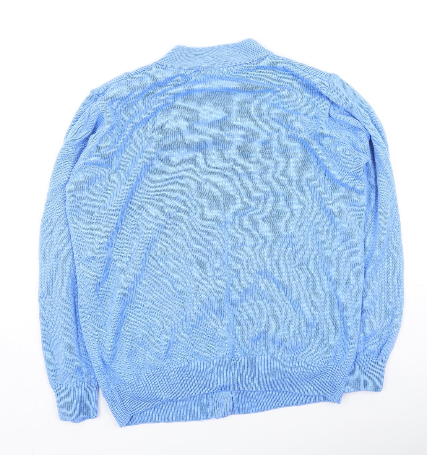 Damart Womens Blue Round Neck  Acrylic Cardigan Jumper Size M