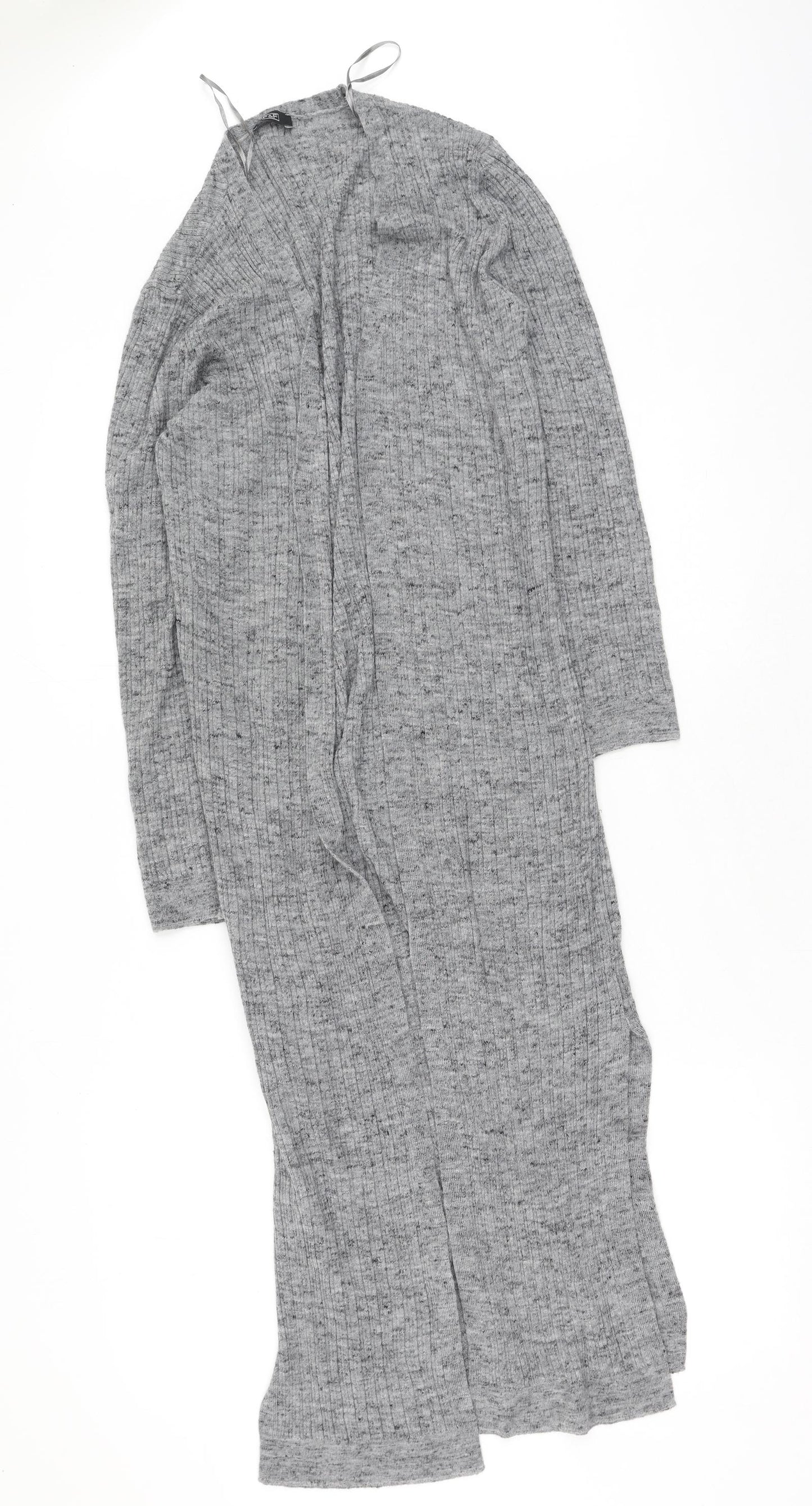 F&F Womens Grey V-Neck  Acrylic Cardigan Jumper Size M