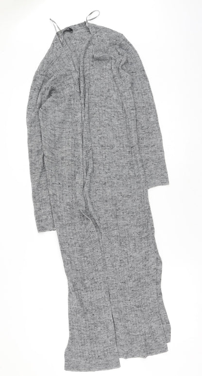 F&F Womens Grey V-Neck  Acrylic Cardigan Jumper Size M