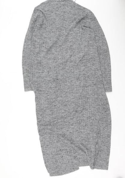 F&F Womens Grey V-Neck  Acrylic Cardigan Jumper Size M