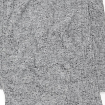 F&F Womens Grey V-Neck  Acrylic Cardigan Jumper Size M