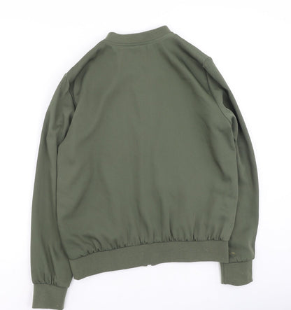 F&F Womens Green Round Neck  Polyester Full Zip Jumper Size 12