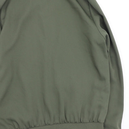 F&F Womens Green Round Neck  Polyester Full Zip Jumper Size 12
