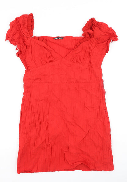 SheIn Womens Red  Cotton Bodycon  Size L  V-Neck