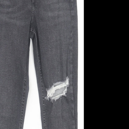Topshop Womens Black  Cotton Skinny Jeans Size 26 in L30 in Regular Button