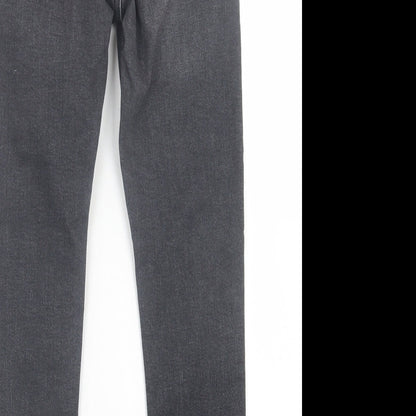 Topshop Womens Black  Cotton Skinny Jeans Size 26 in L30 in Regular Button