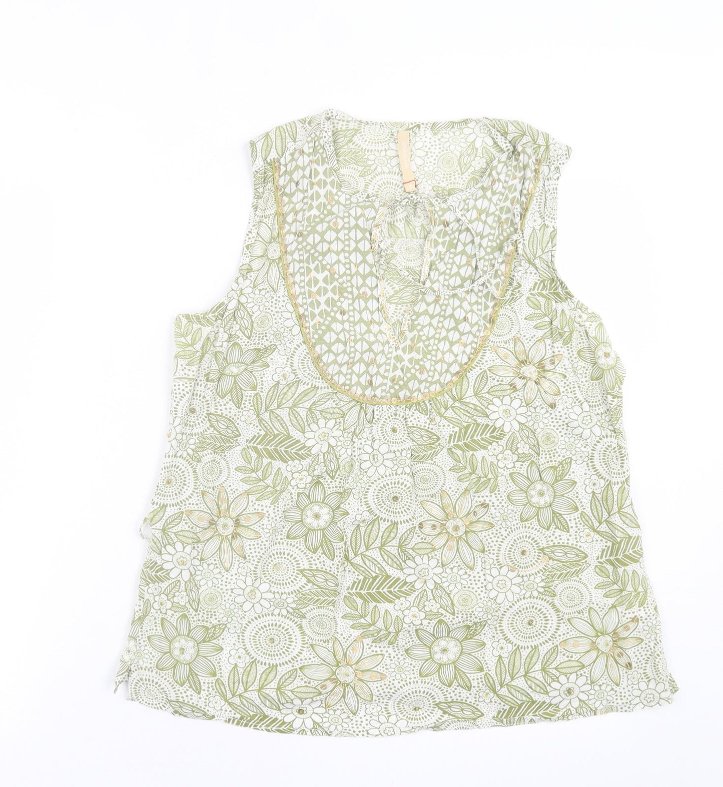 Womens UK Size 14 River Island Green Basic Tank