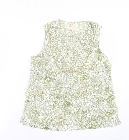 Womens UK Size 14 River Island Green Basic Tank