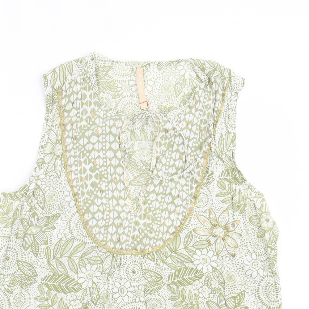 Womens UK Size 14 River Island Green Basic Tank
