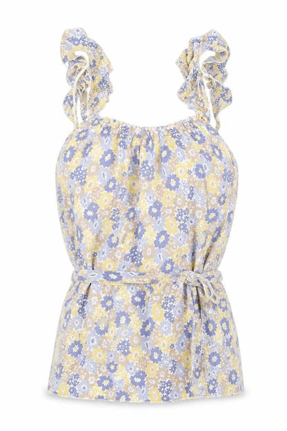 Womens UK Size 8 Topshop Yellow Basic Tank