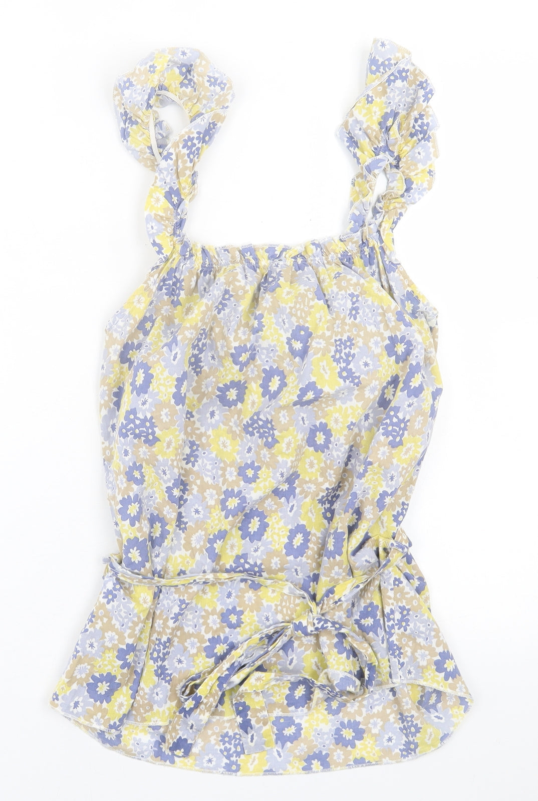Womens UK Size 8 Topshop Yellow Basic Tank