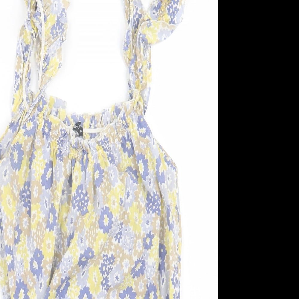 Womens UK Size 8 Topshop Yellow Basic Tank