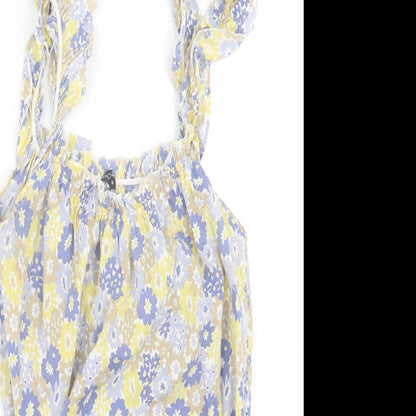 Womens UK Size 8 Topshop Yellow Basic Tank