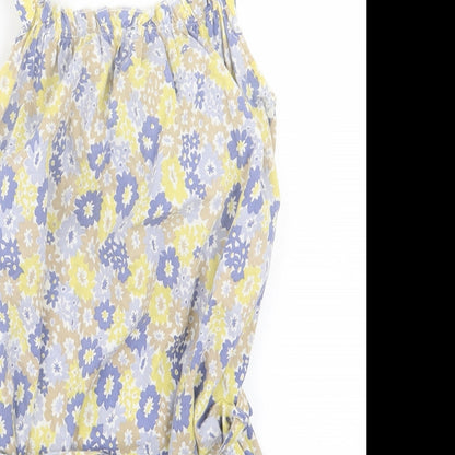 Womens UK Size 8 Topshop Yellow Basic Tank