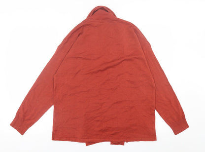 La Redoute Womens Red V-Neck  Acrylic Cardigan Jumper Size 10