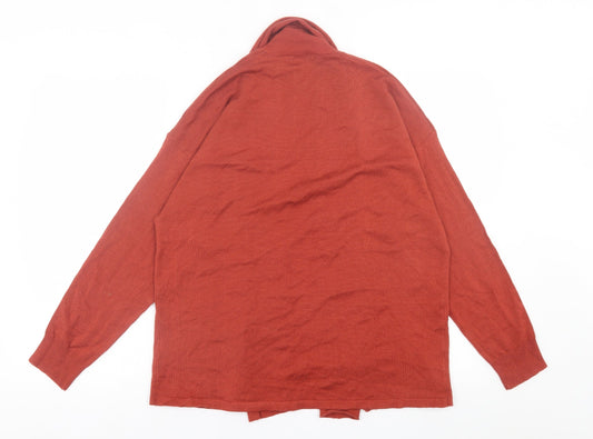 La Redoute Womens Red V-Neck  Acrylic Cardigan Jumper Size 10