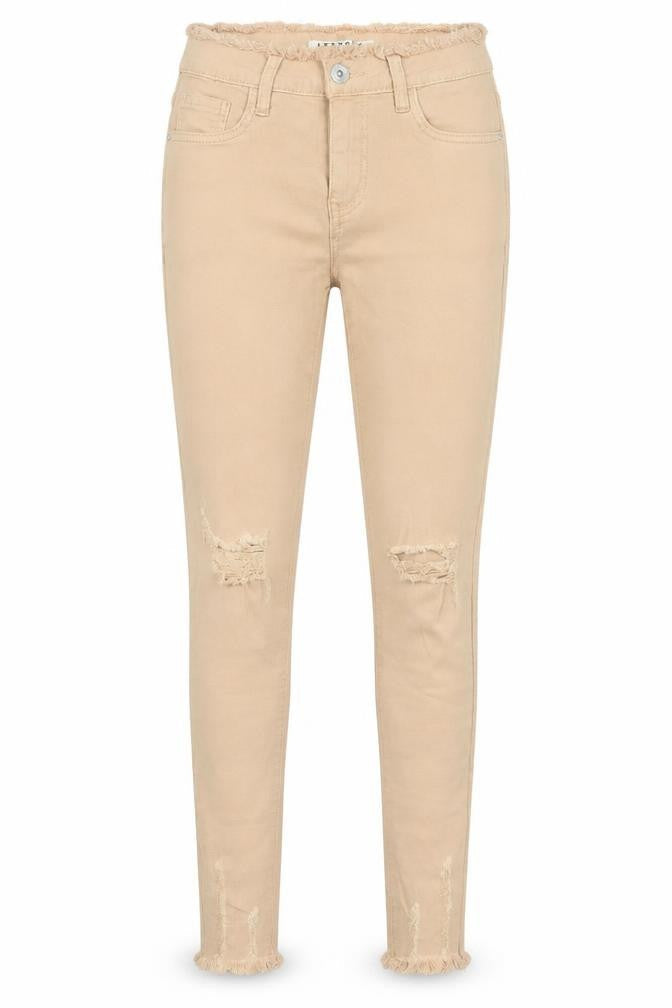 Womens UK Size XS LEXXURY Regular Fit Skinny Beige Jeans