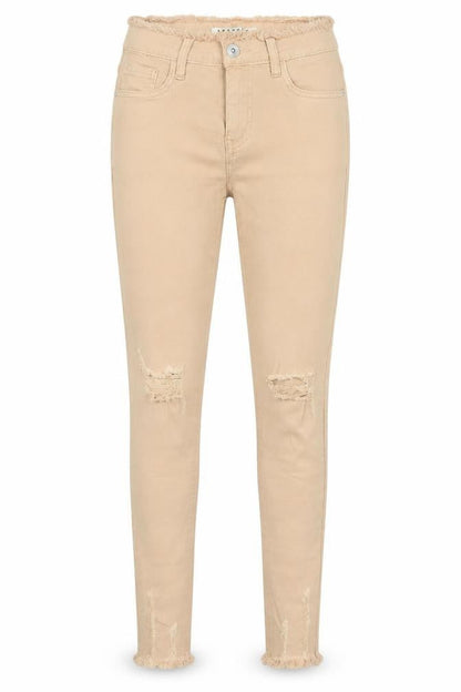 Womens UK Size XS LEXXURY Regular Fit Skinny Beige Jeans