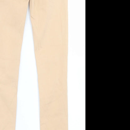 Womens UK Size XS LEXXURY Regular Fit Skinny Beige Jeans