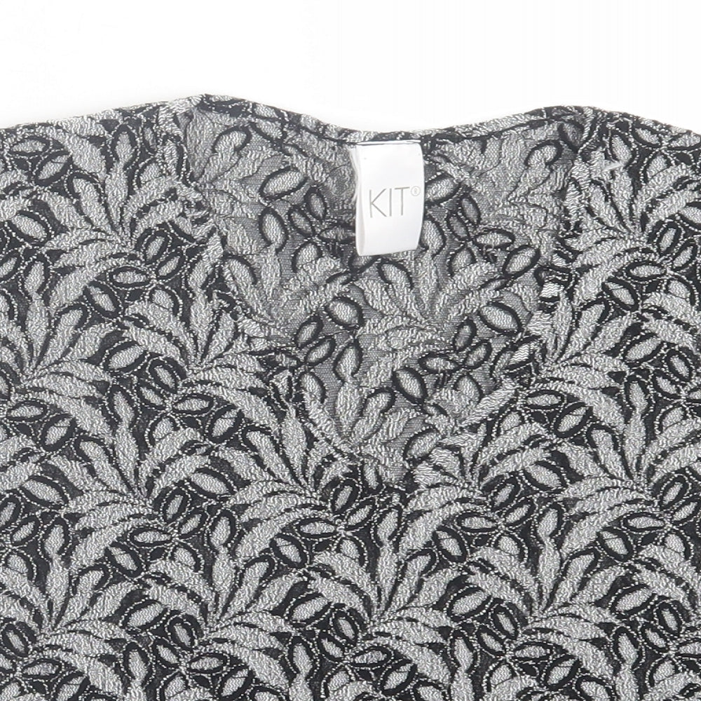 Womens UK Size 12 Kit Black Cropped T-Shirt