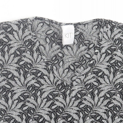 Womens UK Size 12 Kit Black Cropped T-Shirt
