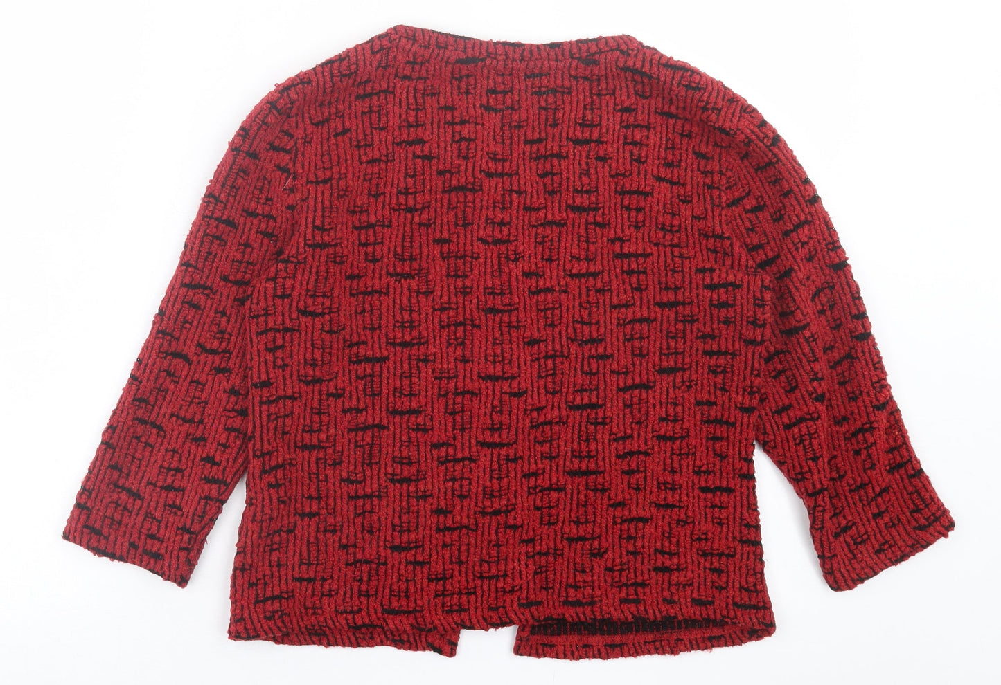 Marks and Spencer Womens Red V-Neck  Acrylic Cardigan Jumper Size M