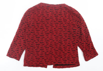 Marks and Spencer Womens Red V-Neck  Acrylic Cardigan Jumper Size M