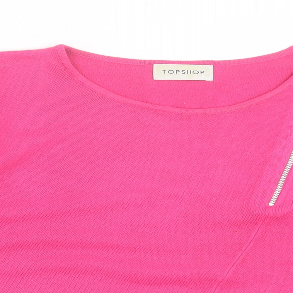 Womens UK Size 14 Topshop Pink Pullover Jumper