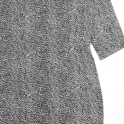 F&F Womens Black Geometric Polyester A-Line  Size 12  Crew Neck Zip