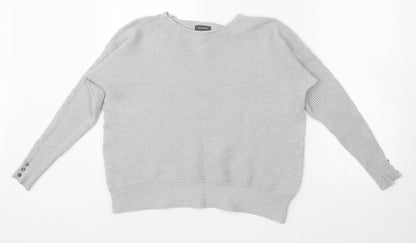 Primark Womens Grey Crew Neck  Viscose Pullover Jumper Size 10