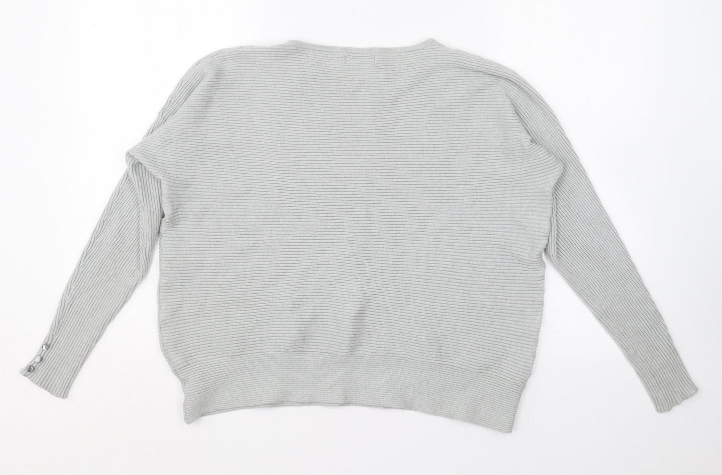 Primark Womens Grey Crew Neck  Viscose Pullover Jumper Size 10