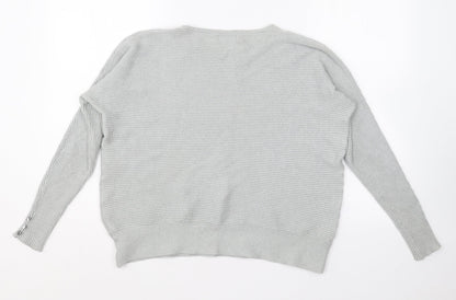 Primark Womens Grey Crew Neck  Viscose Pullover Jumper Size 10
