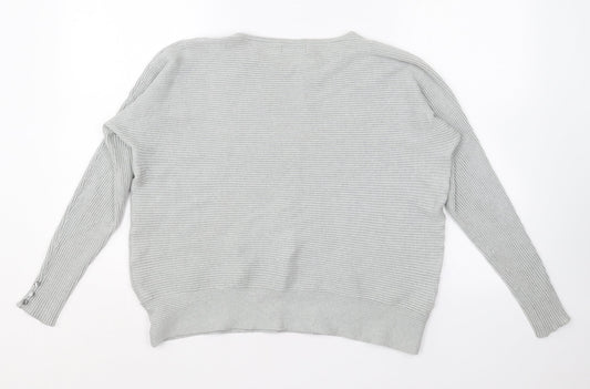 Primark Womens Grey Crew Neck  Viscose Pullover Jumper Size 10