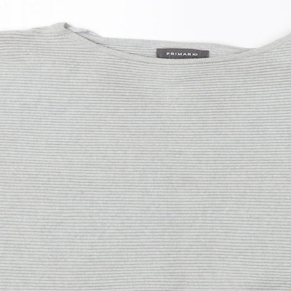 Primark Womens Grey Crew Neck  Viscose Pullover Jumper Size 10
