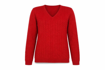 Womens UK Size 12 Love Knitwear Red Pullover Jumper