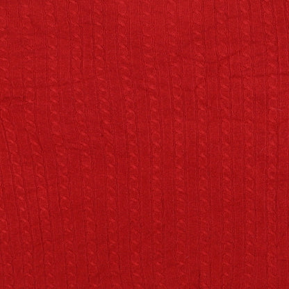 Love Knitwear Womens Red V-Neck  Acrylic Pullover Jumper Size 12