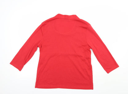 Womens UK Size 18 Emreco Red Basic T-Shirt