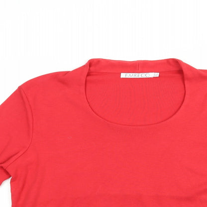 Womens UK Size 18 Emreco Red Basic T-Shirt