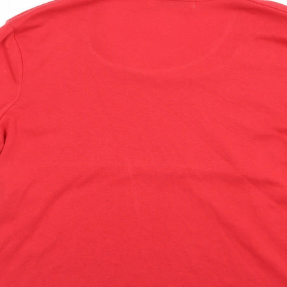 Womens UK Size 18 Emreco Red Basic T-Shirt
