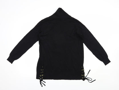 George Womens Black Collared  Viscose Cardigan Jumper Size 8