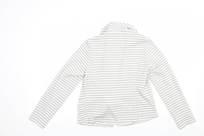 Soon Womens Grey Striped  Jacket Blazer Size 12