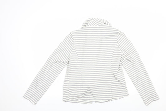 Soon Womens Grey Striped  Jacket Blazer Size 12